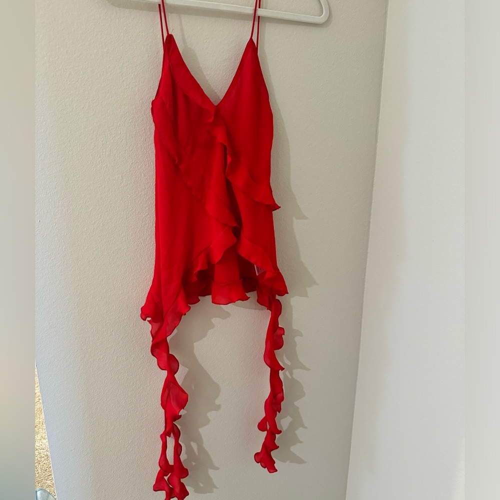Fringe Red Tank Top